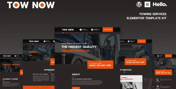 Tow Now – Towing Services Elementor Template Kit